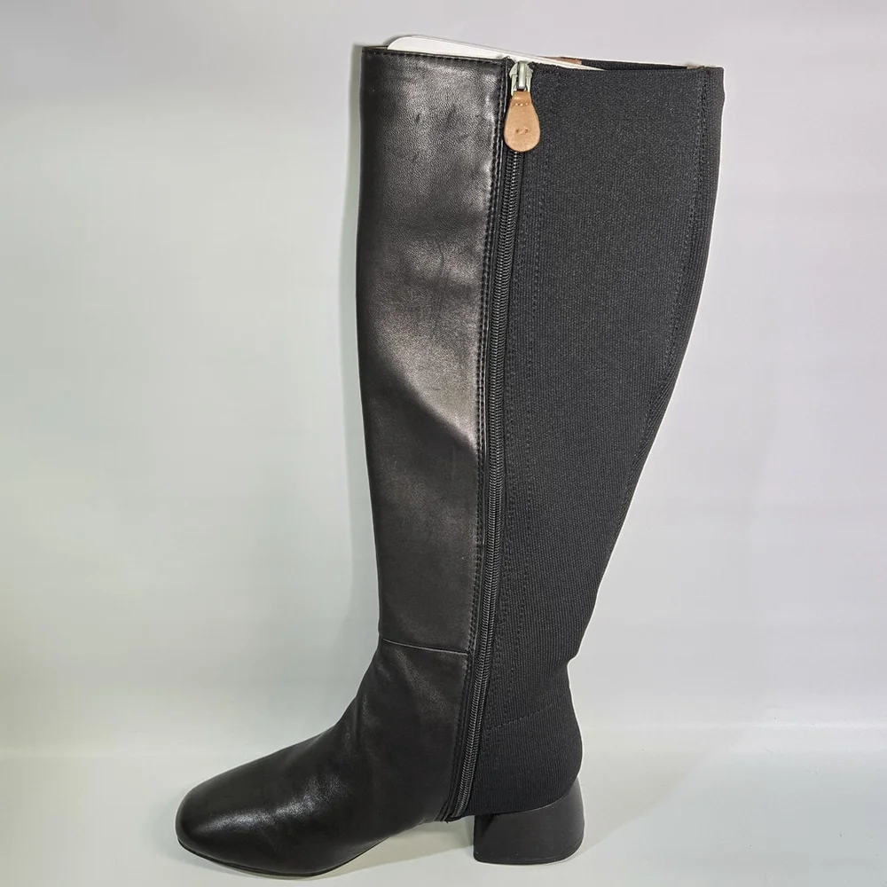 Kenneth Cole Gentle Soul Emily Tall Knee High Boot Black Leather Comfort 7.5 NIB